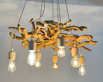 Driftwood chandelier lighting chandelier lighting handmade sculpture branch lamp art deco chandelier decor home