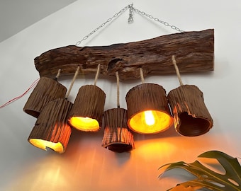 Chandelier lighting driftwood lamp handcrafted solid wood chandelier custom reclaimed wood branch chandelier art deco lamp