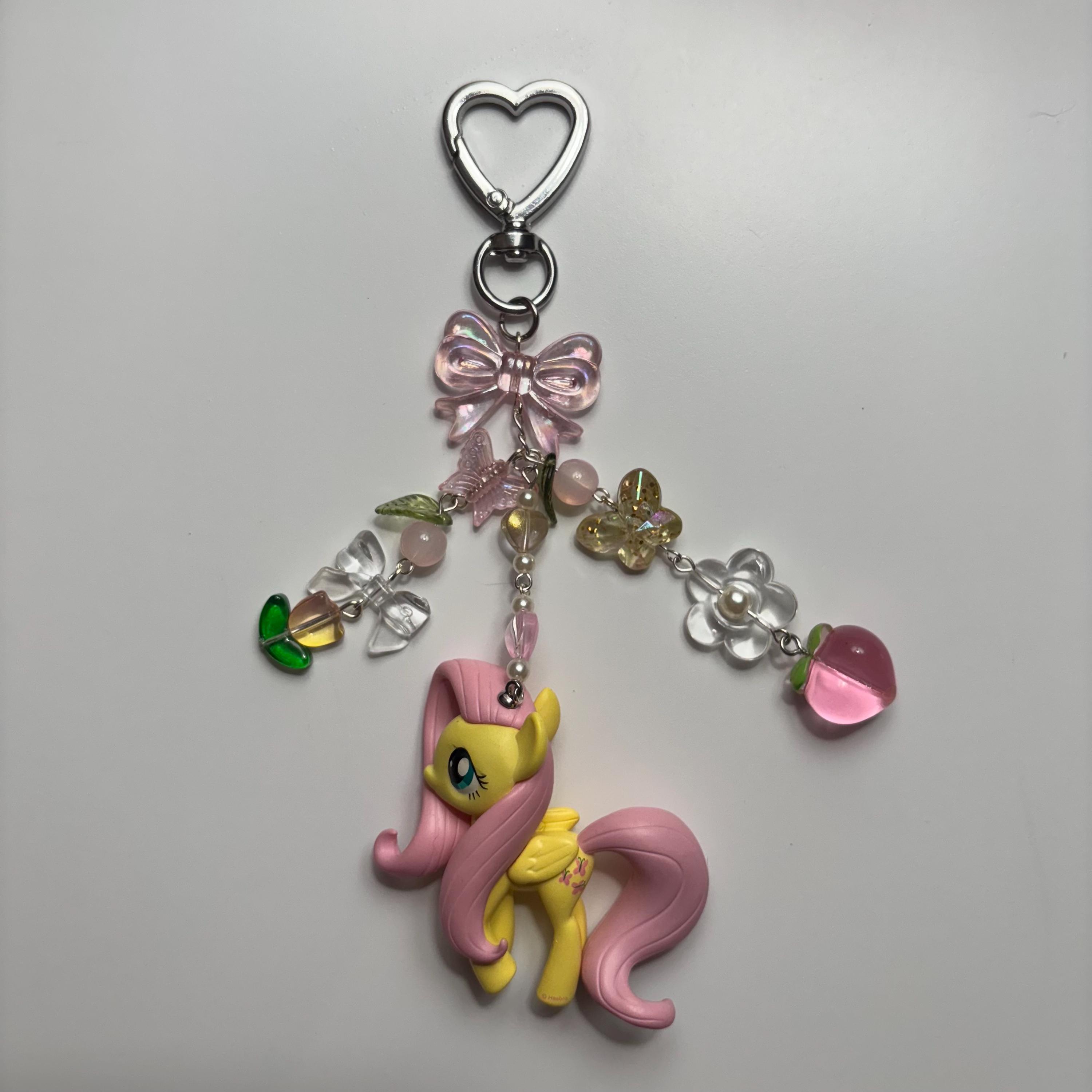 Fluttershy Keychain: My Little Pony Figure With Heart Clasp - Etsy