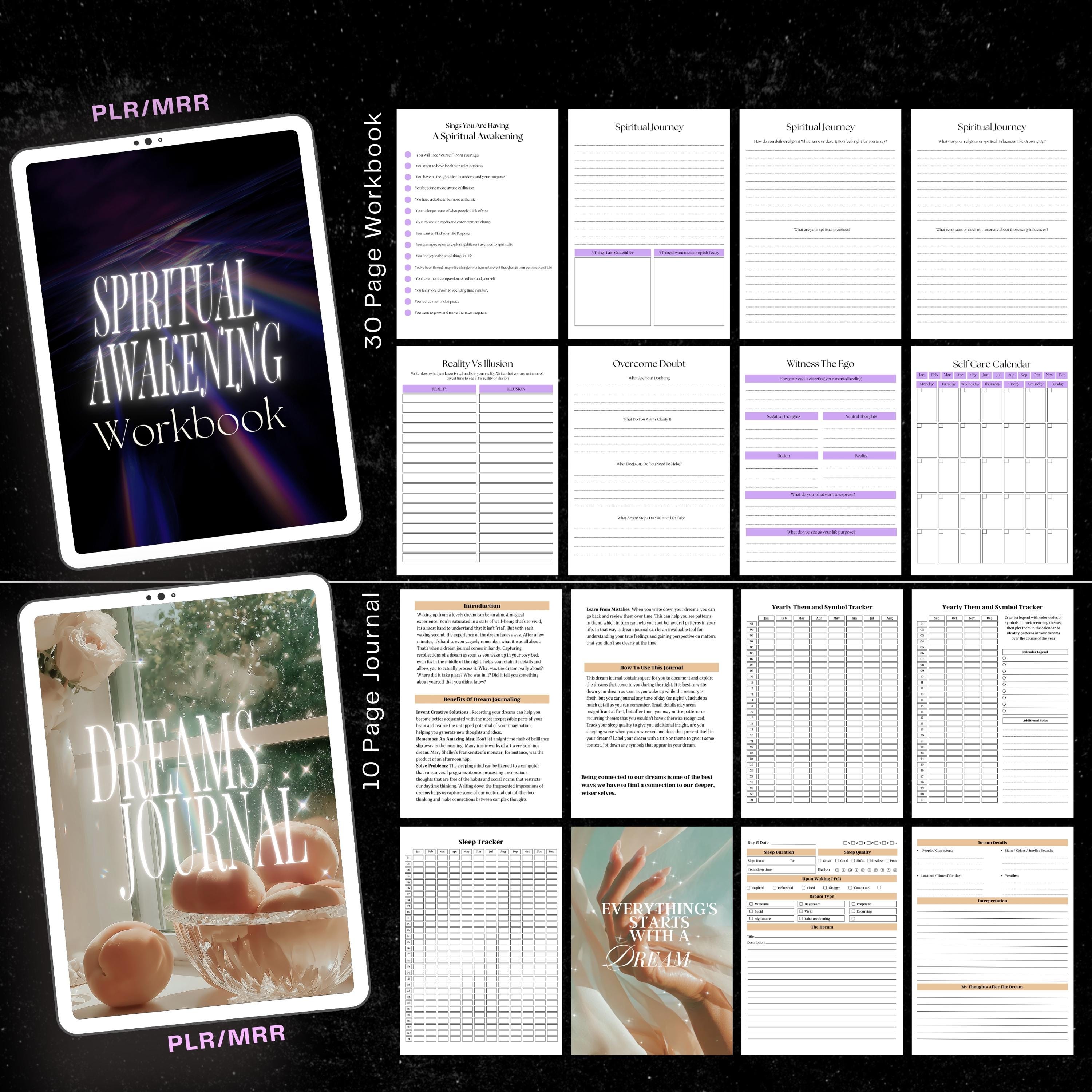 Spiritual Bundle of Journal, Workbooks & Planner Canva Templates | PLR ...