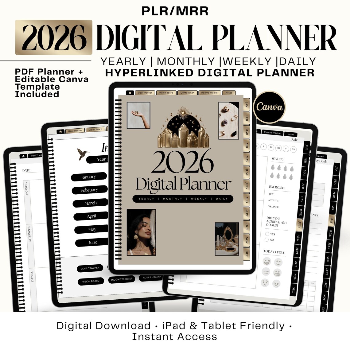 2026 Digital Planner | Hyperlinked Planner for iPad | Canva Template ...