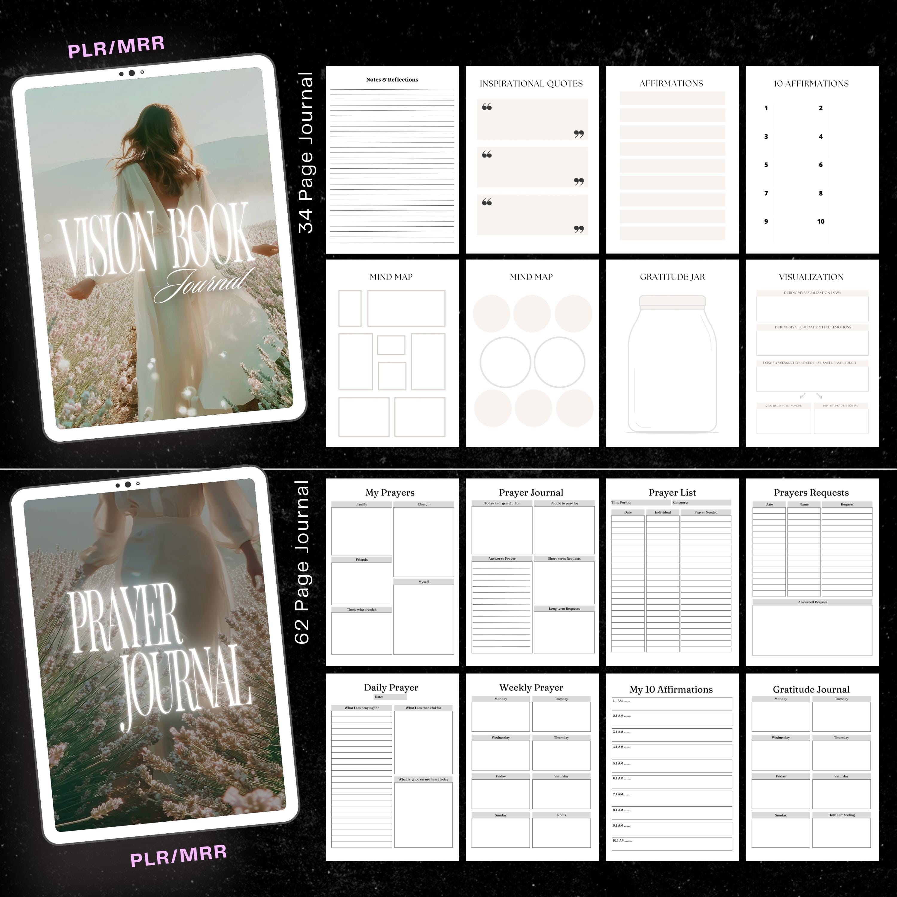 Spiritual Bundle of Journal, Workbooks & Planner Canva Templates | PLR ...