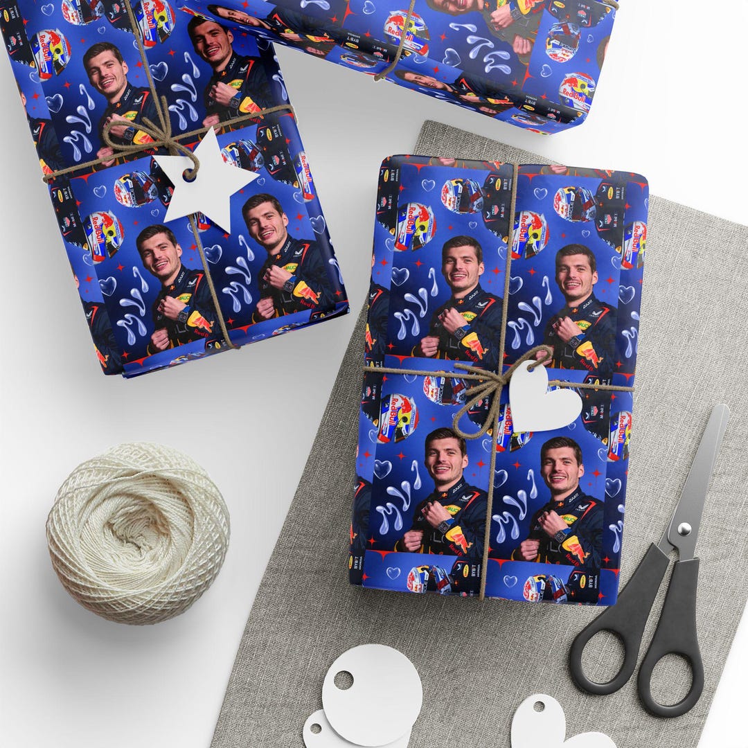 Red Bull Rapping Paper Max Verstappen Red Bull Racing F1 Wrapping Papers - Etsy