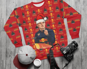 Max Verstappen Middle Finger Ugly Christmas Sweater, F1 Racing Jumper