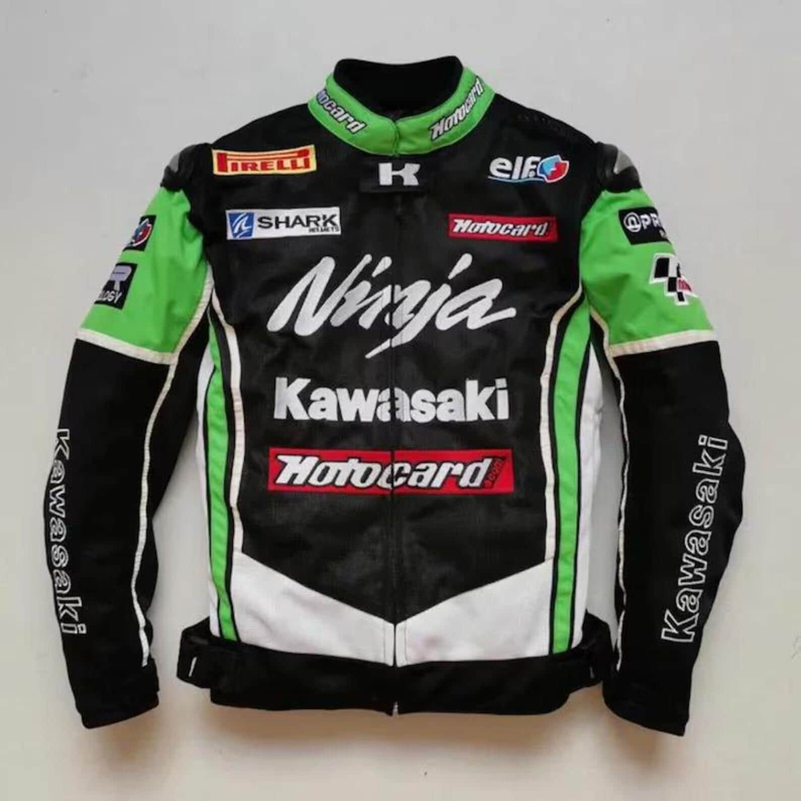 Handmade Kawasaki Ninja Motorcycle Mesh Jacket, Designer Biker