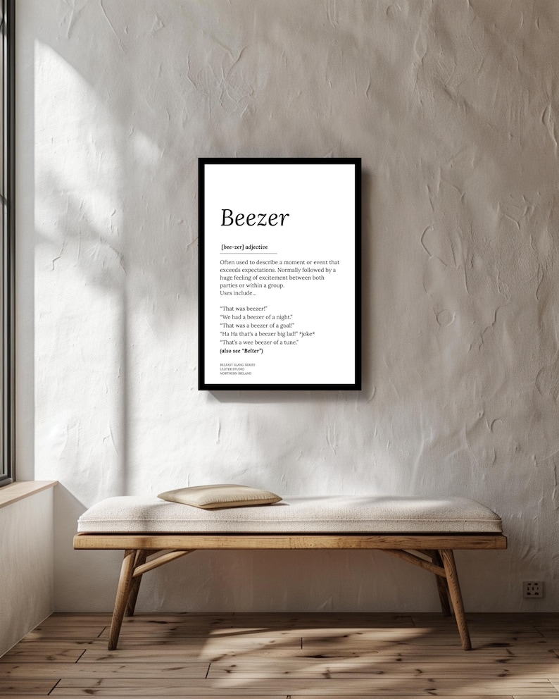 Beezer Northern Ireland Typographic Print – Belfast Slang Wall Art ...