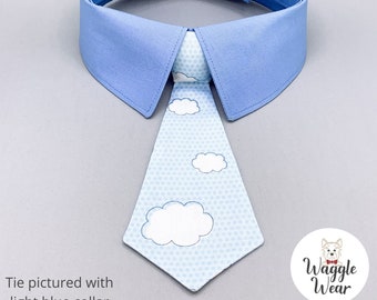Detachable Gender Reveal Necktie or Bow Tie for Dogs, It's a Boy Tie, Baby Shower Neck Tie or Bowtie, Your Choice of Collar Color