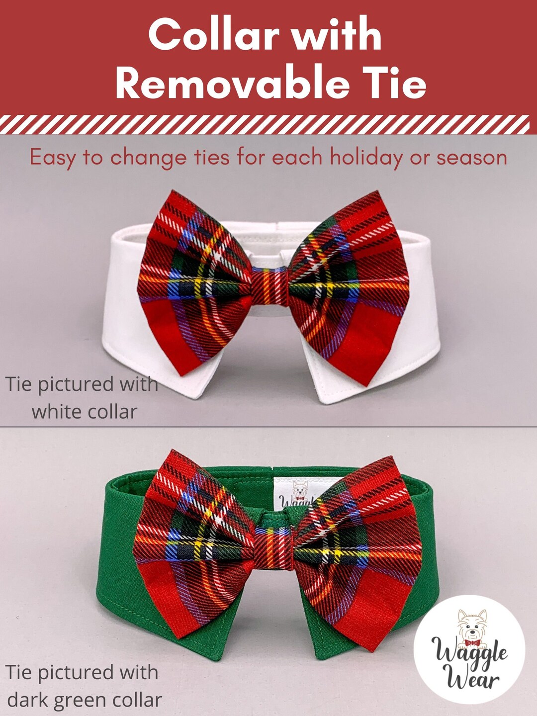 Holiday Quad Tie in Red/Green by Collared Greens main image 1