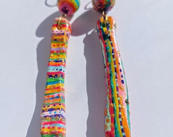 Bijoux uniques : boucles d'oreilles en perles de verre filé, boucles d'oreilles en perles de verre, cadeau ArtClay pour elle