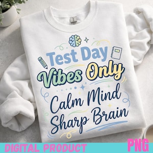 Ambiente de día de examen, solo mente tranquila, cerebro agudo PNG, diseño de motivación estudiantil, día de examen, mentalidad positiva para estudiar, descarga digital