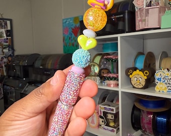 Handmade Beaded Character Pens: Glittery, Colorful, Decorative Writing Tool