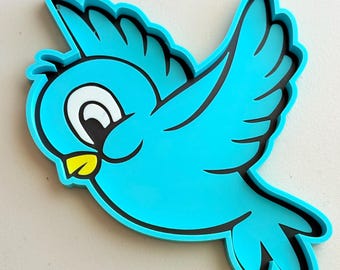 Organizer plate, blue bird
