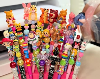 Handmade Character Pens: Beaded, Glittery, Colorful Writing Tools