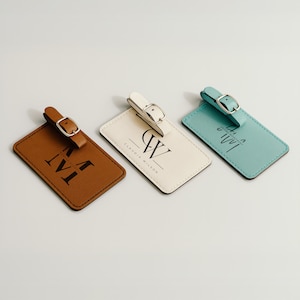 Personalized Leather Luggage Tag, Custom Travel Gift, Suitcase Tag, Wedding Party Favors, Wedding Gifts, Travel Gifts, Custom Luggage Tag