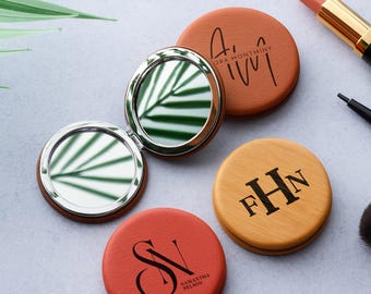 Regalos grabados para damas de honor, espejo de bolsillo, espejo de maquillaje, regalo para despedida de soltera, espejo compacto personalizado, regalo de agradecimiento para damas de honor.