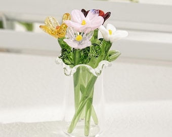 Glass Birth Month Flower,Personalized Birth Flower Gift,Hand Blown Spring Flower,Glass Flower Bouquet,Gift For Her,Birthday Gift