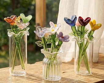 Glass Birth Month Flower, Birth Flower Gift, Hand Blown Spring Flower, Glass Flower Bouquet, Personalized Gifts, Gift For Her, Birthday Gift