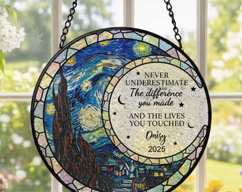 Personalized Inspirational Suncatcher, Custom Appreciation Gift, Stained Glass Window Hanging, Meaningful Keepsake for Someone Special