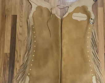 Handgemachte Wildleder Cowboy Chaps - Western Rodeo Reitkleidung