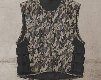 Tactical Camo Utility Vest: Military Streetwear, Adjustable Fit