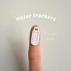 Wasser-Tracker-Aufkleber: Druckbar, Mini-Symbolaufkleber, Planeraufkleber, Minimalistisch, Hydration Tracker, Bullet Journal (Digital, PDF)