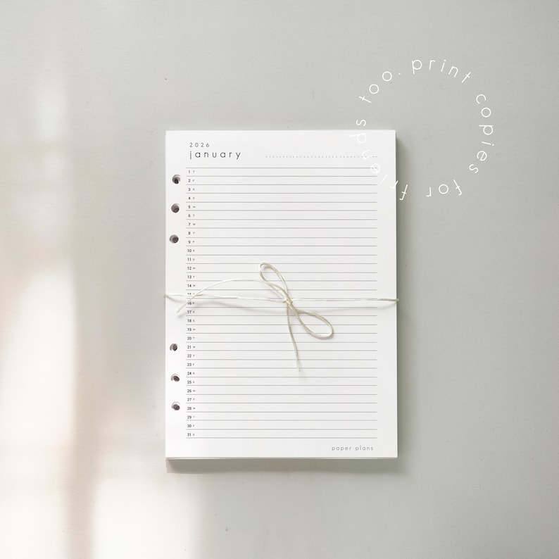 One Line A Day: Printable Planner Inserts - Daily Highlights - Memory ...