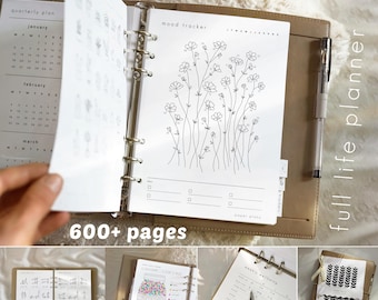 Ultimate Life Planner Bundle: 600+ Printable Pages, Daily, Weekly, Yearly, Minimalist Templates, 2026 Journal (A4, A5, US Letter )