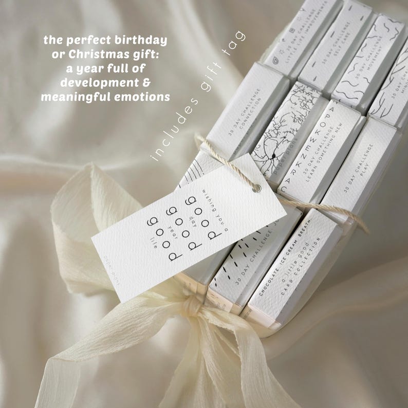 12 monthly challenges: Printable Card Set, 30 Day challenges, Daily Prompts, Personal Development, Endless Gift - The Best Year! image 11