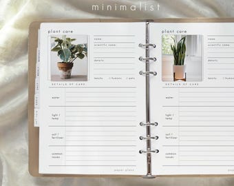 Plant Care Tracker: Houseplant Profile, Planner, Plant Journal (Printable, PDF)