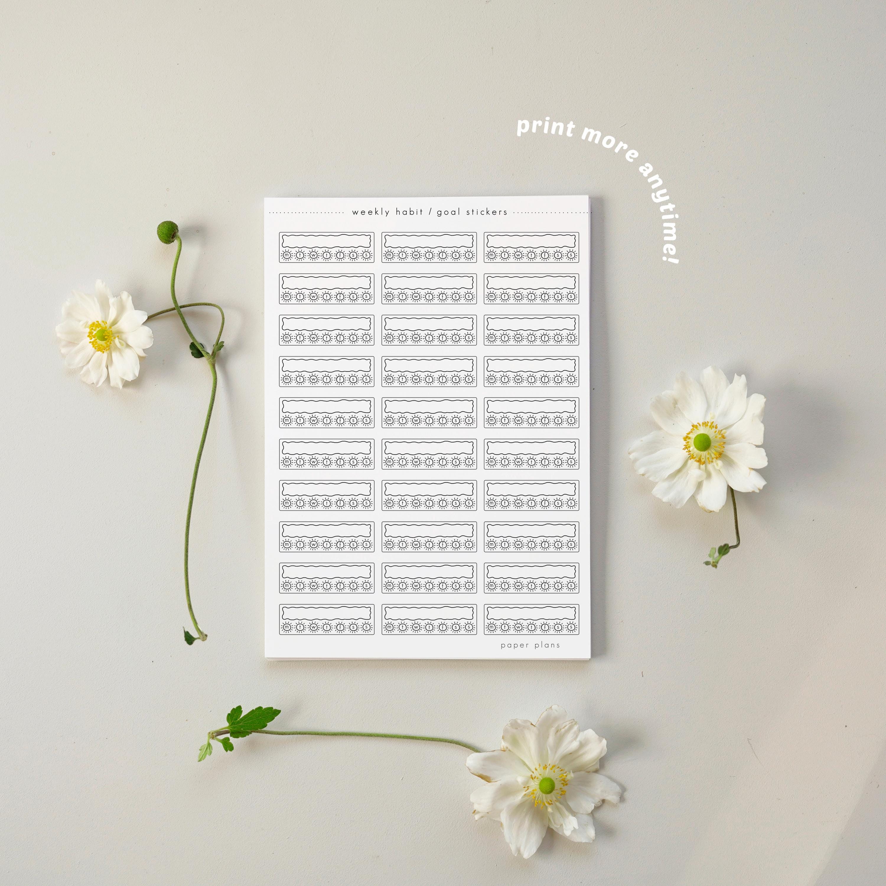 Weekly Habit Tracker Stickers ( Printable, Digital ) - Etsy