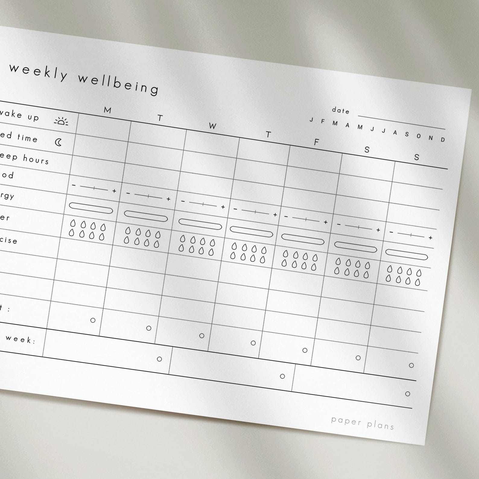 Weekly Wellness Routine Pdf Wellness Weekly Planner: Printable, Sleep, Mood, Exercise, Self Care ...