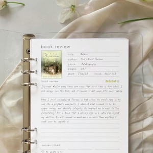 Buchbesprechung - Druckbares Lesejournal, Buchtracker ( A5, Letter size )