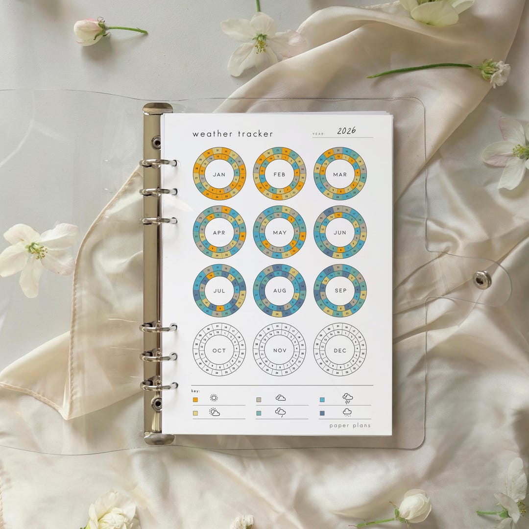 Planner Using Weather Weather Tracker : Yearly / Monthly Planner (printable) - Etsy