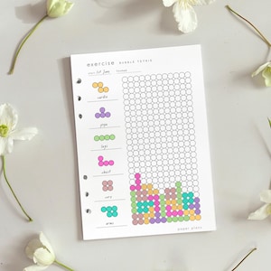 Tetris de Ejercicio: Planificador imprimible, Diario de fitness, Motivación, Juego (PDF, tamaño carta, A4, A5)