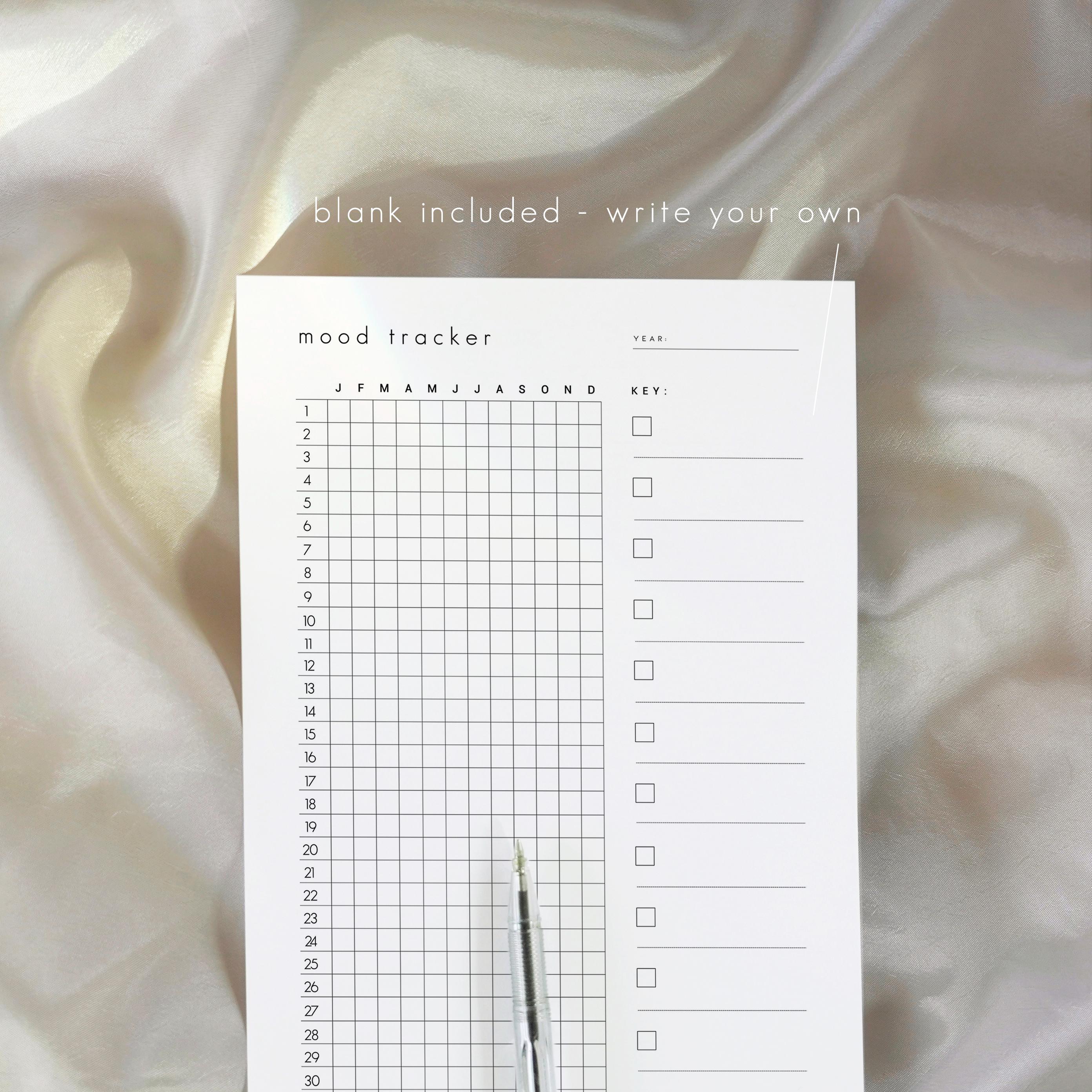Mood Tracker: Year in Pixels, Self Care ( Printable Planner) - Etsy
