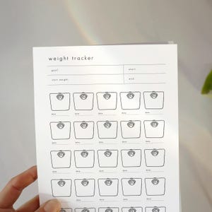 Gewichtstracker: Druckvorlage, Gesundheitsziele, Fitnesstagebuch, Planer (A4, A5, Letter-Format, PDF, Download)