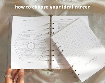 Career Planner: How to Choose a Career, Job Planner, Career Path, Guidance Counselor, Work Goals, Work Values, Ikigai ( PRINTABLE )