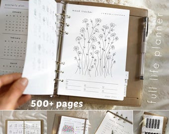 Ultimate Life Planner Bundle: 500+ PRINTABLE Pages, Daily, Weekly, Yearly Templates, 2026 Journal (A5, Letter size 8x11 )