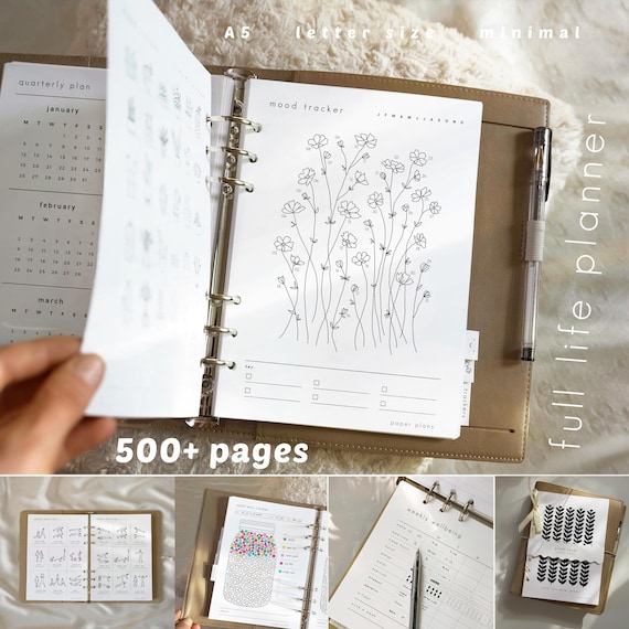 Ultimate Life Planner Bundle: 500+ PRINTABLE Pages, Daily, Weekly, Yearly Templates, 2026 Journal (A5, Letter size 8x11 )