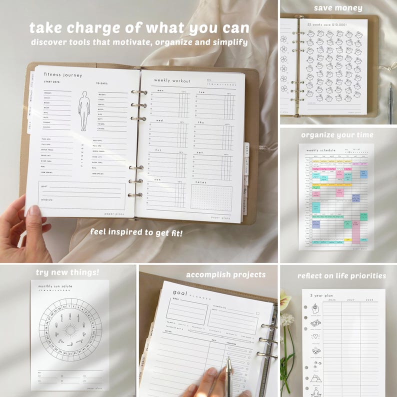Ultimate Life Planner Bundle: 500+ PRINTABLE Pages, Daily, Weekly, Yearly Templates, 2026 Journal (A5, Letter size 8x11 ) image 11