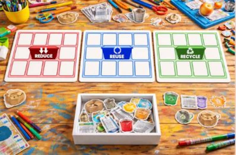3rs Recycling for Preschoolers | Reduce Reuse Recycle Sorting Game ...
