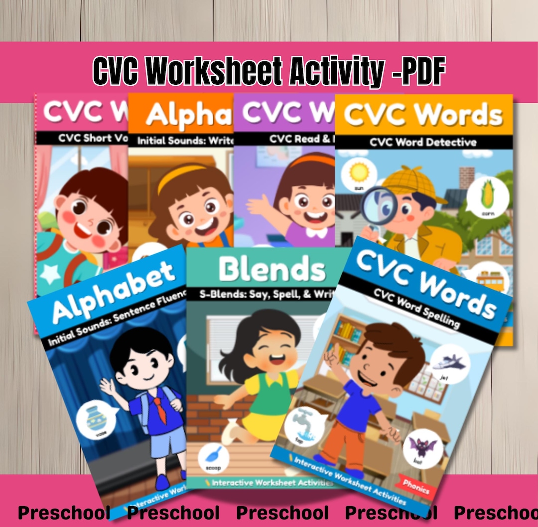 CVC Words Phonics Worksheets Bundle – 71 Printable Activities for ...