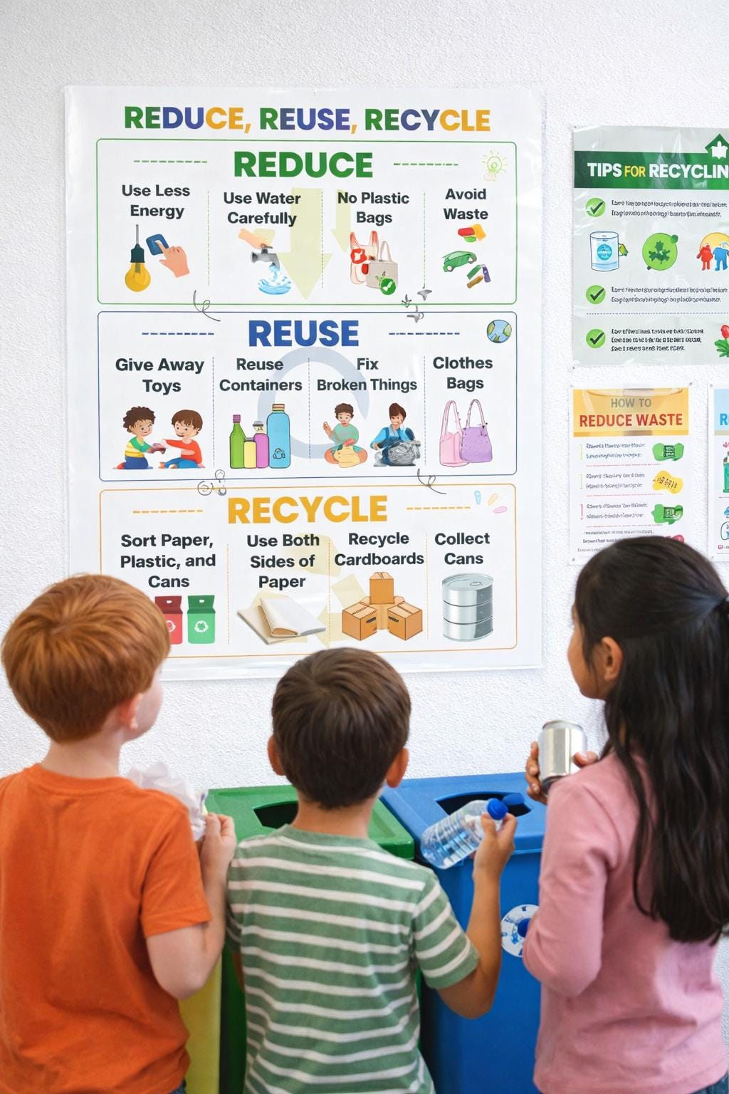 Reduce Reuse Recycle Poster for Kids |recycling Guide Printable ...