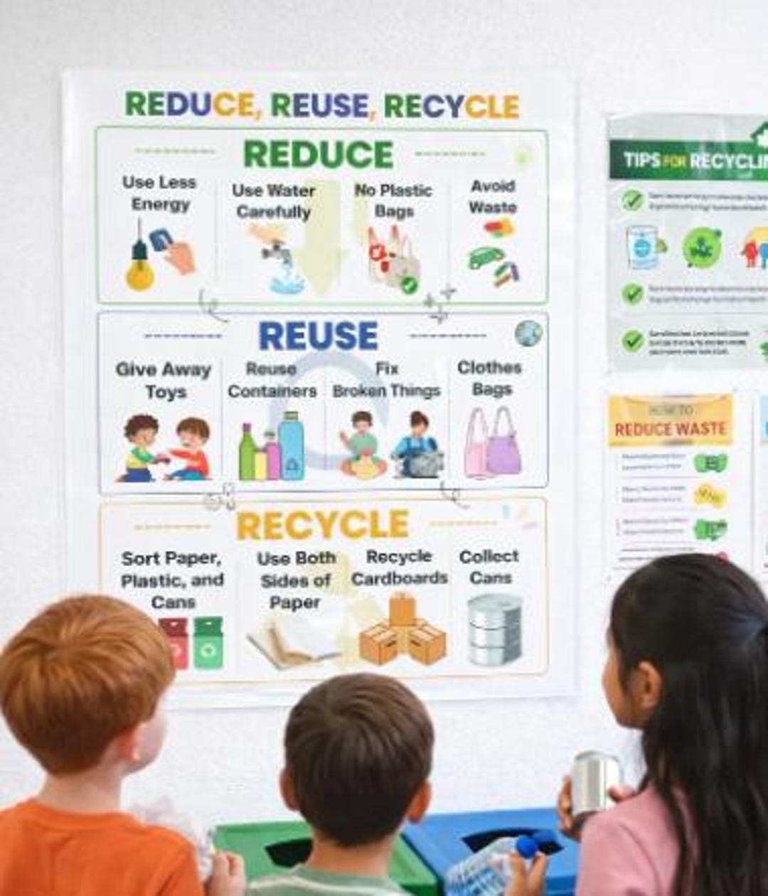 Reduce Reuse Recycle Poster for Kids |recycling Guide Printable ...