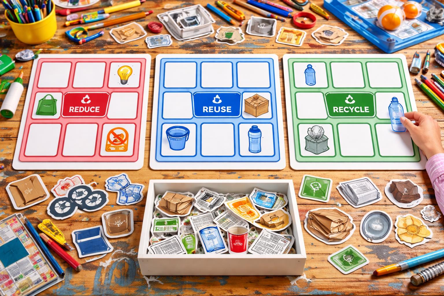 3rs Recycling for Preschoolers | Reduce Reuse Recycle Sorting Game ...