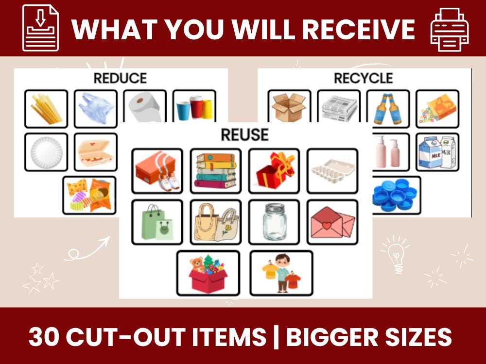 3rs Recycling for Preschoolers | Reduce Reuse Recycle Sorting Game ...