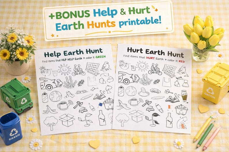 Recycling Sorting Game |earth Day Preschool Activity | Ready to Print ...