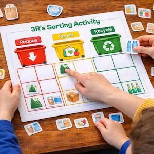 Reduce Reuse Recycle Sorting Activity | 3rs Cut and Paste Printable ...