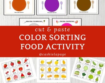 Color Sorting Food Plates Activity for Kids – Cut and Paste Printable ...