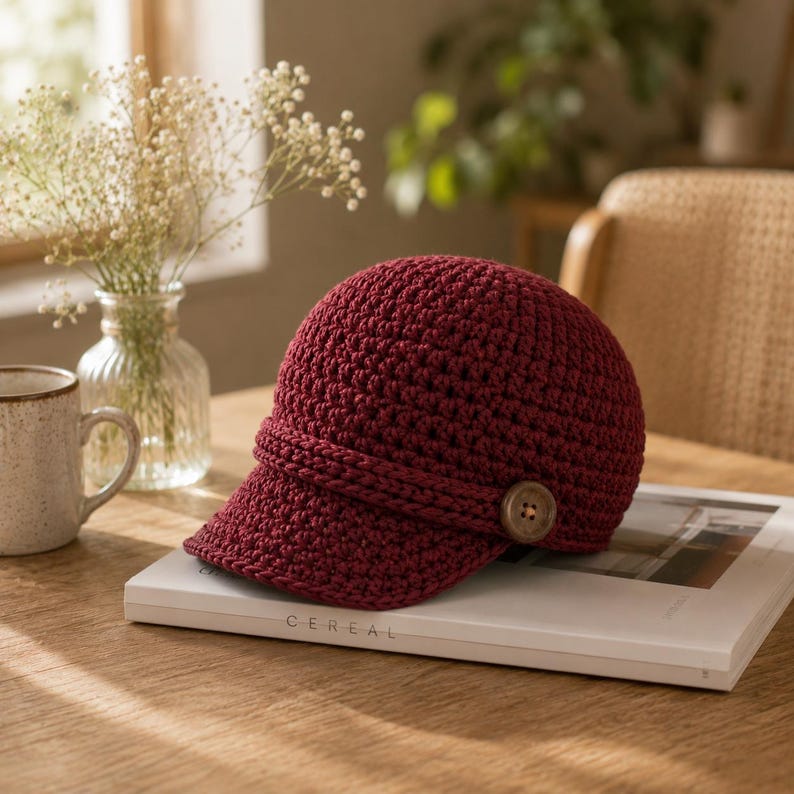 Crochet Visor Cap Pattern PDF | Women Sun Hat Crochet Pattern | Brim ...